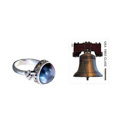 Alternate image for Floral Sterling Silver and Pearl Cocktail Ring Blue Moon