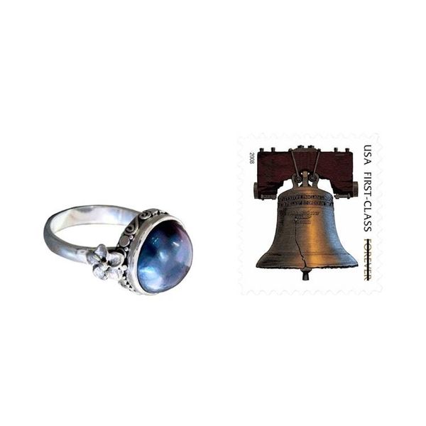 Alternate image for Floral Sterling Silver and Pearl Cocktail Ring Blue Moon
