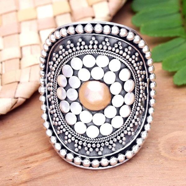Alternate image for Gold-Accented Sterling Silver Cocktail Ring from Bali Shield of Life