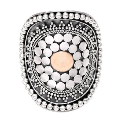 Alternate image for Gold-Accented Sterling Silver Cocktail Ring from Bali Shield of Life