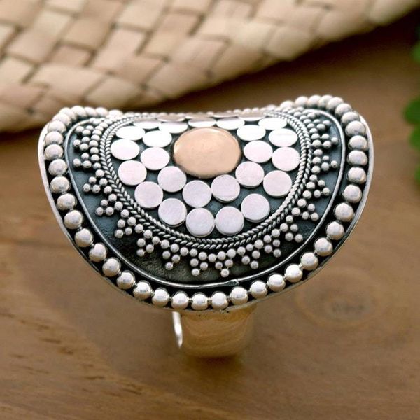 Alternate image for Gold-Accented Sterling Silver Cocktail Ring from Bali Shield of Life