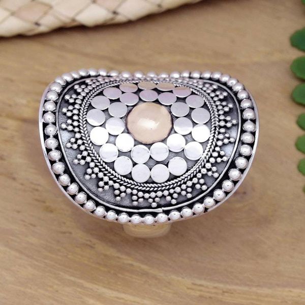 Alternate image for Gold-Accented Sterling Silver Cocktail Ring from Bali Shield of Life