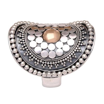 Alternate image for Gold-Accented Sterling Silver Cocktail Ring from Bali Shield of Life