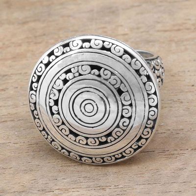 Primary image for Sterling Silver Buddha Curl Cocktail Ring from Bali Hidden Eden