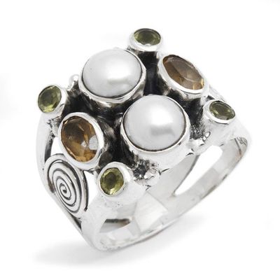 Alternate image for Fair Trade Sterling Silver and Pearl Ring Gentle Day