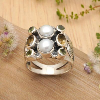 Alternate image for Fair Trade Sterling Silver and Pearl Ring Gentle Day