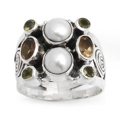 Alternate image for Fair Trade Sterling Silver and Pearl Ring Gentle Day