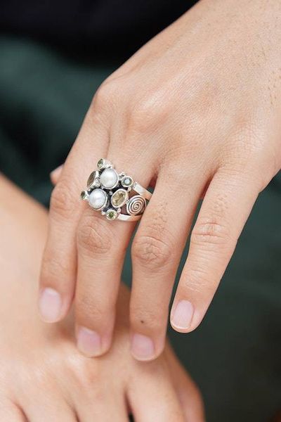 Alternate image for Fair Trade Sterling Silver and Pearl Ring Gentle Day