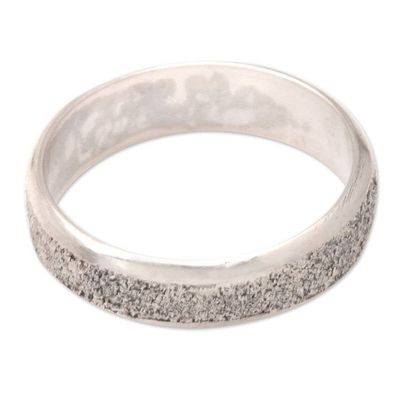 Alternate image for Mens Modern Sterling Silver Band Ring Raw