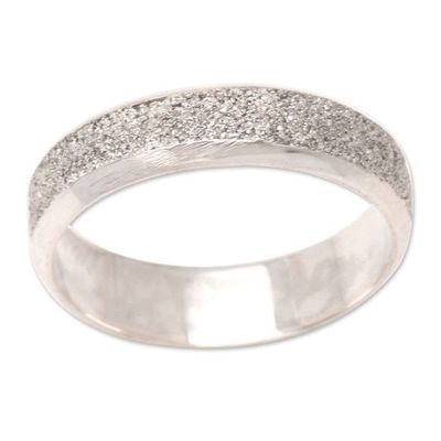 Alternate image for Mens Modern Sterling Silver Band Ring Raw