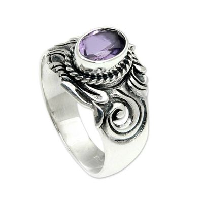 Alternate image for Sterling Silver and Amethyst Ring Majestic Crest
