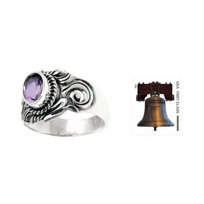 Alternate image for Sterling Silver and Amethyst Ring Majestic Crest