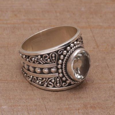 Primary image for Prasiolite and Sterling Silver Single Stone Ring from Bali Celuk Majesty