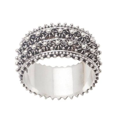 Alternate image for Handmade Sterling Silver Band Ring from Bali Bunga Paya
