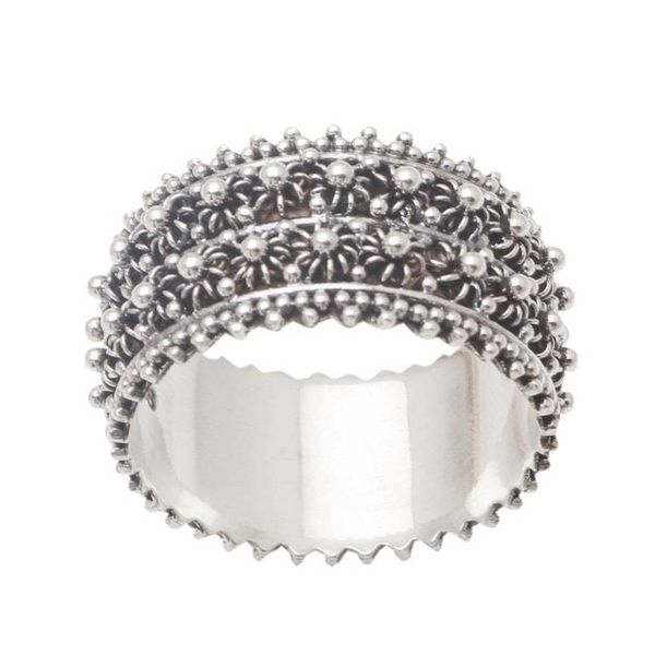 Alternate image for Handmade Sterling Silver Band Ring from Bali Bunga Paya