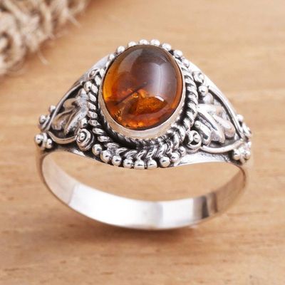 Main image for Carnelian Cabochon Sterling Silver Cocktail Ring Sunrise, Sunset