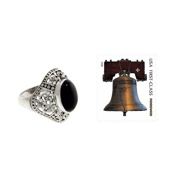 Alternate image for Sterling Silver and Onyx Cocktail Ring Silence