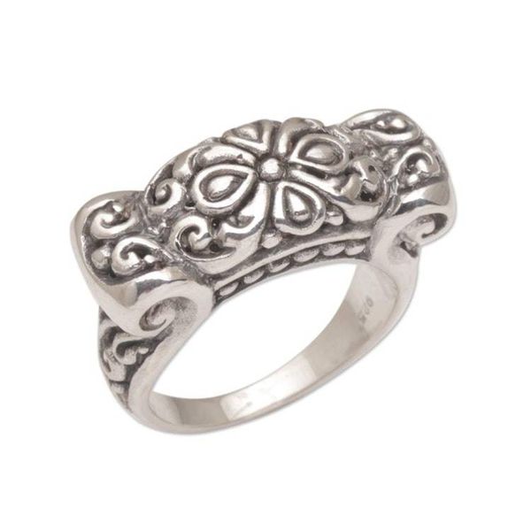 Alternate image for Ornate Sterling Silver Ring from Bali Artisan Ancient Scroll