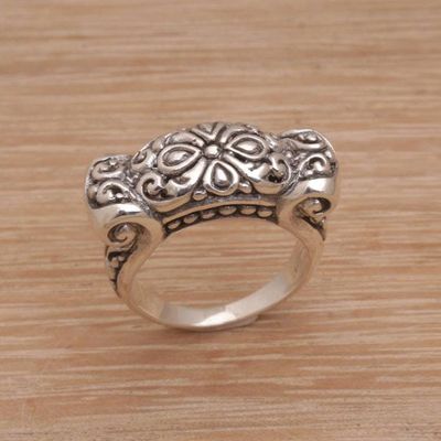 Alternate image for Ornate Sterling Silver Ring from Bali Artisan Ancient Scroll
