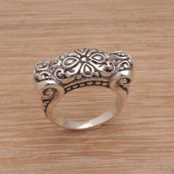 Alternate image for Ornate Sterling Silver Ring from Bali Artisan Ancient Scroll