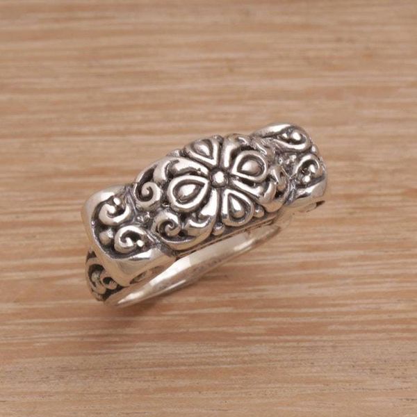 Alternate image for Ornate Sterling Silver Ring from Bali Artisan Ancient Scroll