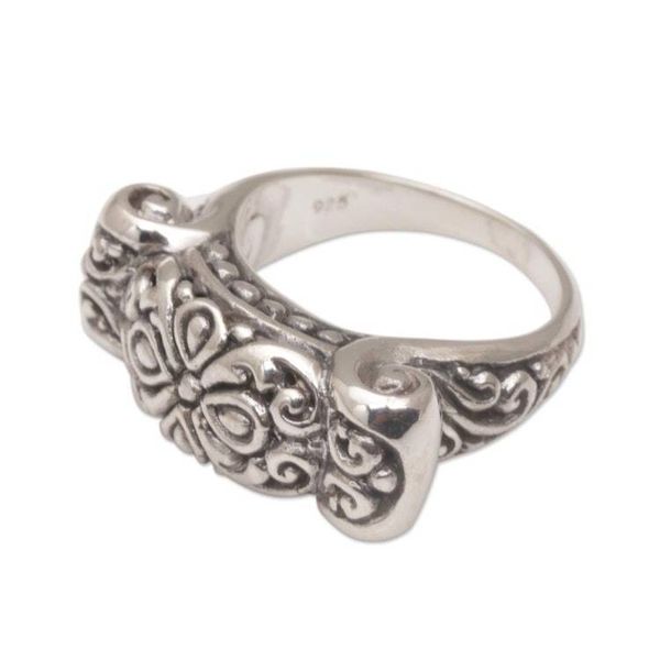 Alternate image for Ornate Sterling Silver Ring from Bali Artisan Ancient Scroll