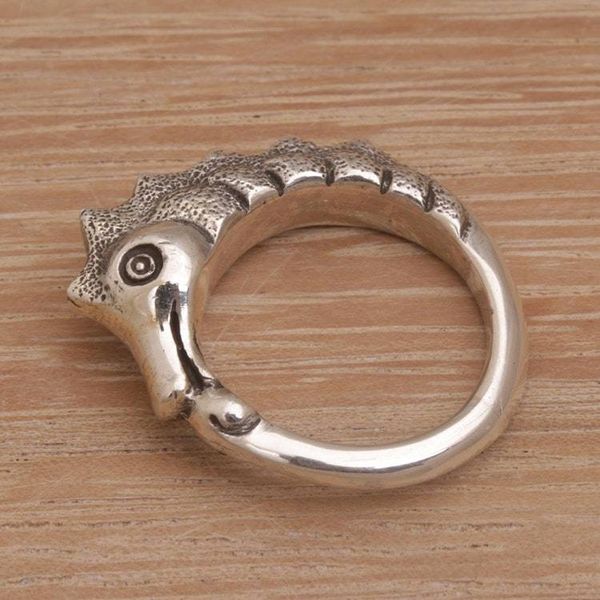 Alternate image for Sterling Silver Seahorse Motif Ring from Bali Kuda Laut