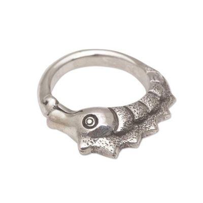Alternate image for Sterling Silver Seahorse Motif Ring from Bali Kuda Laut