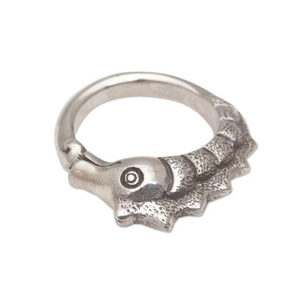 Alternate image for Sterling Silver Seahorse Motif Ring from Bali Kuda Laut