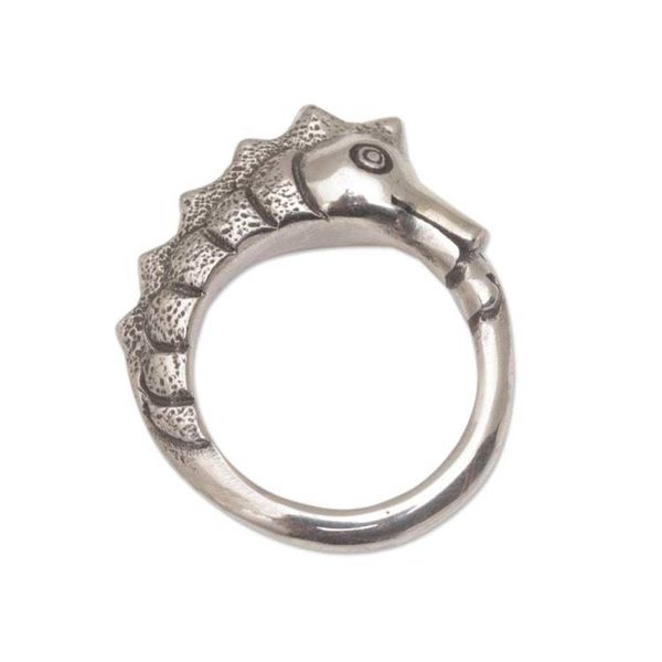 Alternate image for Sterling Silver Seahorse Motif Ring from Bali Kuda Laut
