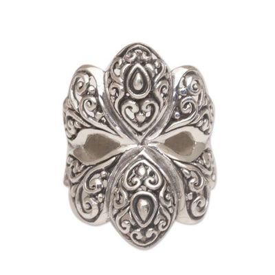 Alternate image for Butterfly Motif Cocktail Ring Crafted from Sterling Silver Butterfly Glory