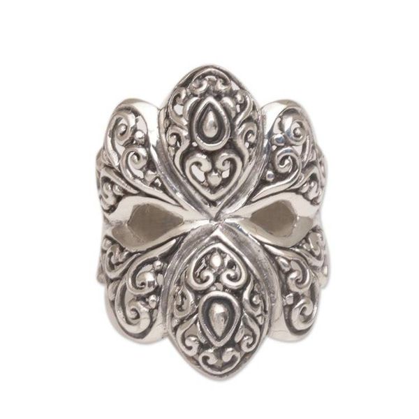 Alternate image for Butterfly Motif Cocktail Ring Crafted from Sterling Silver Butterfly Glory