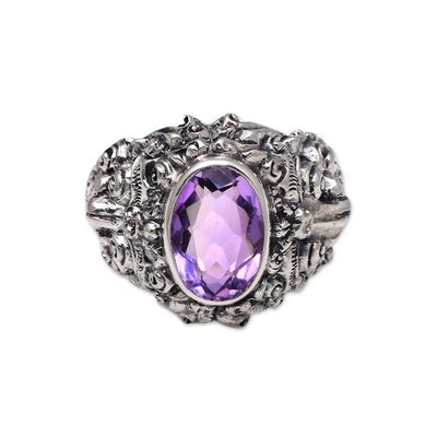 Alternate image for Mens Amethyst and Sterling Silver Ring Beloved Barong