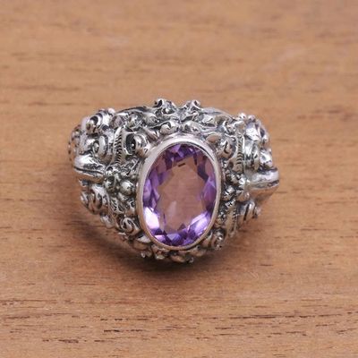 Alternate image for Mens Amethyst and Sterling Silver Ring Beloved Barong