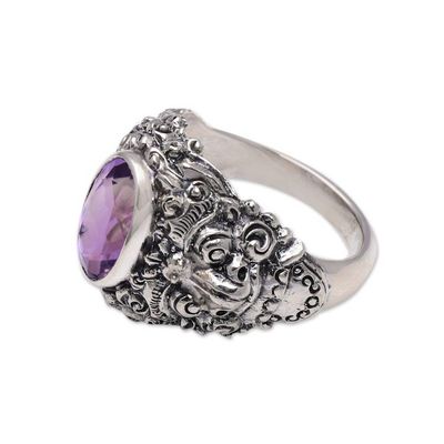 Alternate image for Mens Amethyst and Sterling Silver Ring Beloved Barong