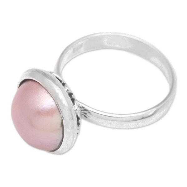 Alternate image for Modern High-Polished Pink Cultured Pearl Cocktail Ring Pink Midnight