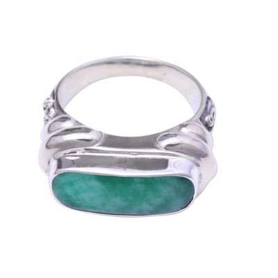 Alternate image for Green Quartz Ring from Indonesia Ancient Wisdom