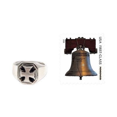 Alternate image for Mens Handcrafted Sterling Silver Signet Ring Maltese Cross