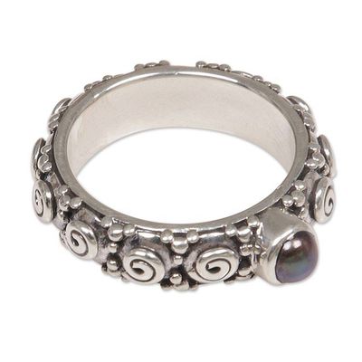 Alternate image for Cultured Pearl Single Stone Ring from Indonesia Swirls of Joy in Brown