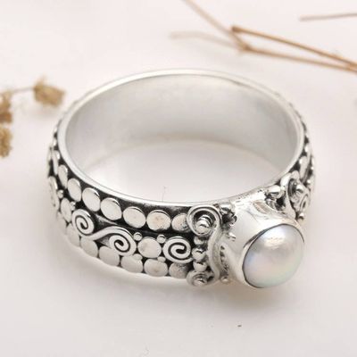 Alternate image for Cultured Pearl Single-Stone Ring from Indonesia Swirling Serenity
