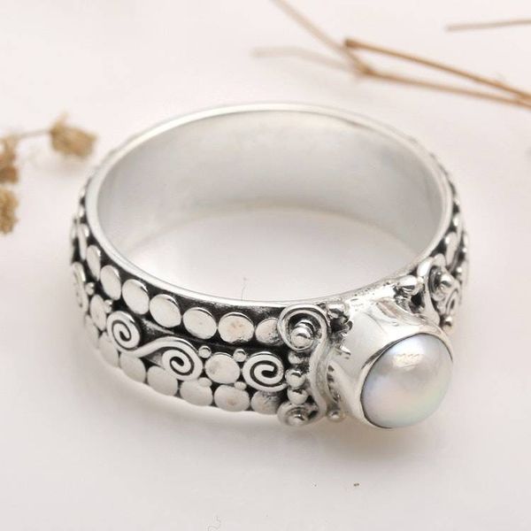 Alternate image for Cultured Pearl Single-Stone Ring from Indonesia Swirling Serenity