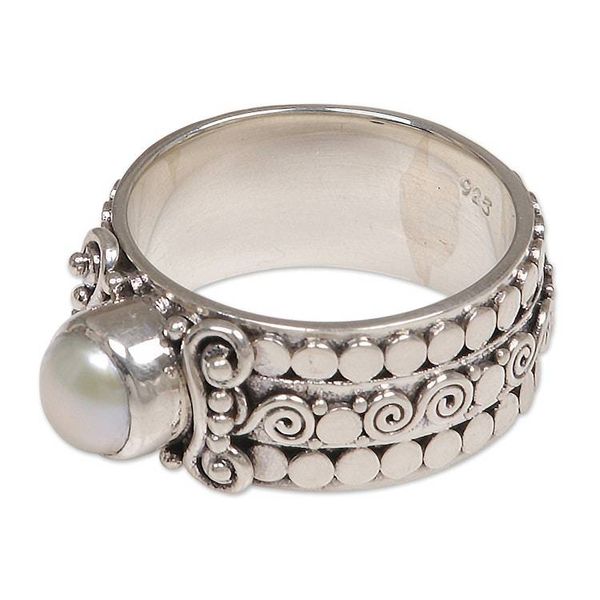 Alternate image for Cultured Pearl Single-Stone Ring from Indonesia Swirling Serenity