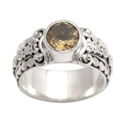 Alternate image for Citrine and Sterling Silver Single-Stone Ring from Indonesia Swirling Serenity