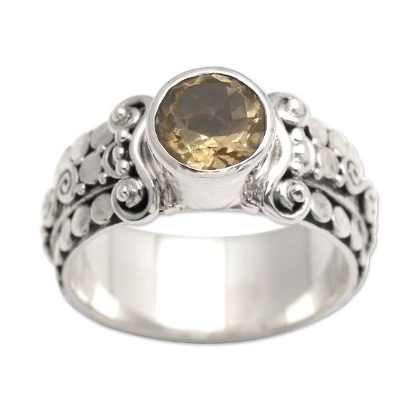 Alternate image for Citrine and Sterling Silver Single-Stone Ring from Indonesia Swirling Serenity