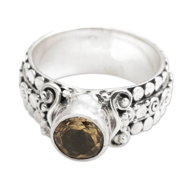 Alternate image for Citrine and Sterling Silver Single-Stone Ring from Indonesia Swirling Serenity