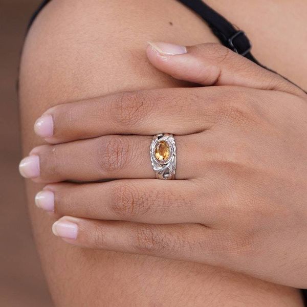 Alternate image for Citrine and Sterling Silver Ring Feminine Charm