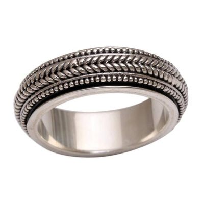 Alternate image for Mens Sterling Silver Spinner Ring Bali Welcome