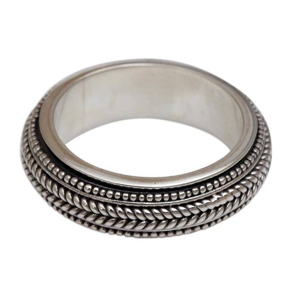 Alternate image for Mens Sterling Silver Spinner Ring Bali Welcome