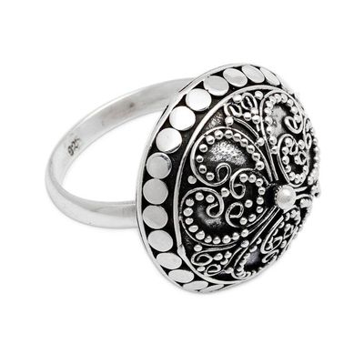 Alternate image for Artisan Crafted Sterling Silver Domed Ring Balinese Princess