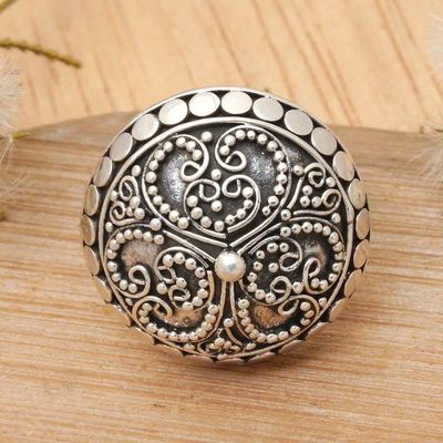 Alternate image for Artisan Crafted Sterling Silver Domed Ring Balinese Princess